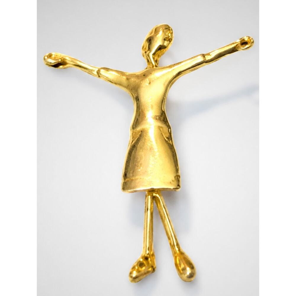 Woman‎ Brooch Pin, TC Tanya Creations Gold-tone Figural Vintage 2.25" ab1-90